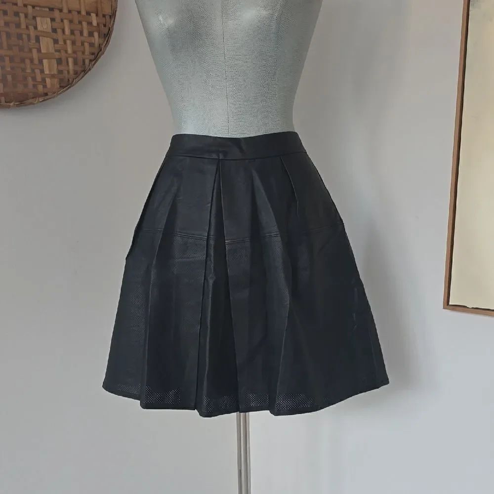 Harve Bernard | Faux Leather Pleated Skirt